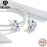 Colorful Palette Painting Bead for Bracelet, 925 Sterling Silver