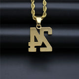 316L Stainless Steel Chain With Iced Out Number 24 Pendant Necklace