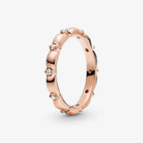 925 Silver Flower Petals Band Ring 2 Colours for Women Engagement Jewelry