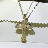 Vintage 925 Silver&Gold Fill Cross Pendant Necklace