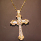 Vintage 925 Silver&Gold Fill Cross Pendant Necklace