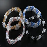 Crystal Beads Weave Bracelet Elegant Bangle Women Jewelry
