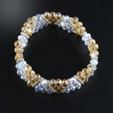 Crystal Beads Weave Bracelet Elegant Bangle Women Jewelry