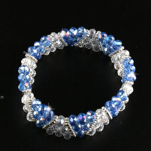 Crystal Beads Weave Bracelet Elegant Bangle Women Jewelry