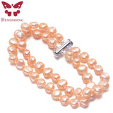 Double-deck Baroque Pearl Stretch Bracelet for Women