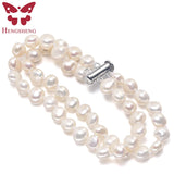 Double-deck Baroque Pearl Stretch Bracelet for Women