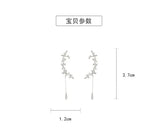 Crystal Water Flower Tassel Earbone Clip Ins Earrings Pendant Jewelry