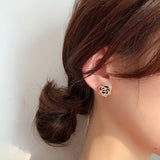 Arrival Women Classic Stud Earrings Rose Rhinestone Small Jewelry