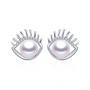 Freshwater Pearl Stud Earrings Silver 925 AAAA Women Fine Jewelry