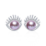 Freshwater Pearl Stud Earrings Silver 925 AAAA Women Fine Jewelry