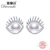 Freshwater Pearl Stud Earrings Silver 925 AAAA Women Fine Jewelry