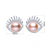 Freshwater Pearl Stud Earrings Silver 925 AAAA Women Fine Jewelry