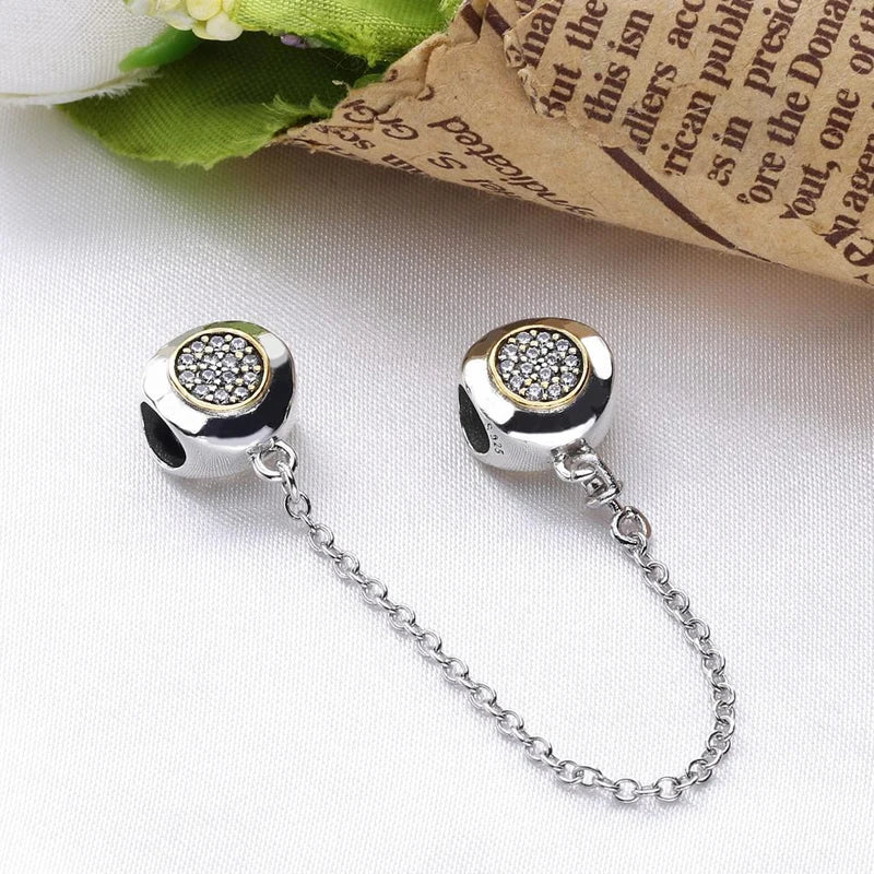 925 Silver Safety Chain Charm for Bracelets DIY Jewelry S925 Beads