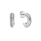 Autumen Pave Snake Chain Hoop Earrings 925 Silver Fine Jewelry