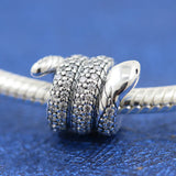 Autumn 925 Silver Snake Charms Beads for Bracelet DIY Fine Jewelry
