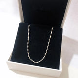 Autumn Silver Polished Ball Chain Necklace 925 Sterling Silver Jewelry