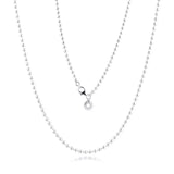 Autumn Silver Polished Ball Chain Necklace 925 Sterling Silver Jewelry