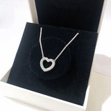 Autumn Silver Snake Chain Heart Necklace 925 Sterling Silver Jewelry Pendant