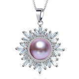 Freshwater Pearl Necklace Pendant 925 Sterling Silver Women's Jewelry