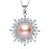 Freshwater Pearl Necklace Pendant 925 Sterling Silver Women's Jewelry