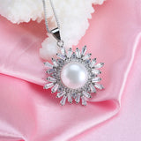 Freshwater Pearl Necklace Pendant 925 Sterling Silver Women's Jewelry