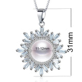 Freshwater Pearl Necklace Pendant 925 Sterling Silver Women's Jewelry