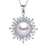 Freshwater Pearl Necklace Pendant 925 Sterling Silver Women's Jewelry