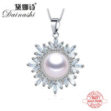 Freshwater Pearl Necklace Pendant 925 Sterling Silver Women's Jewelry