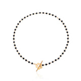Crystal Bead Chain Necklace Flower Lasso Lock Collar Necklace