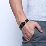 Men's Masonic Punk ID Bracelet Stainless Steel Hand Chain