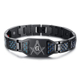 Men's Masonic Punk ID Bracelet Stainless Steel Hand Chain