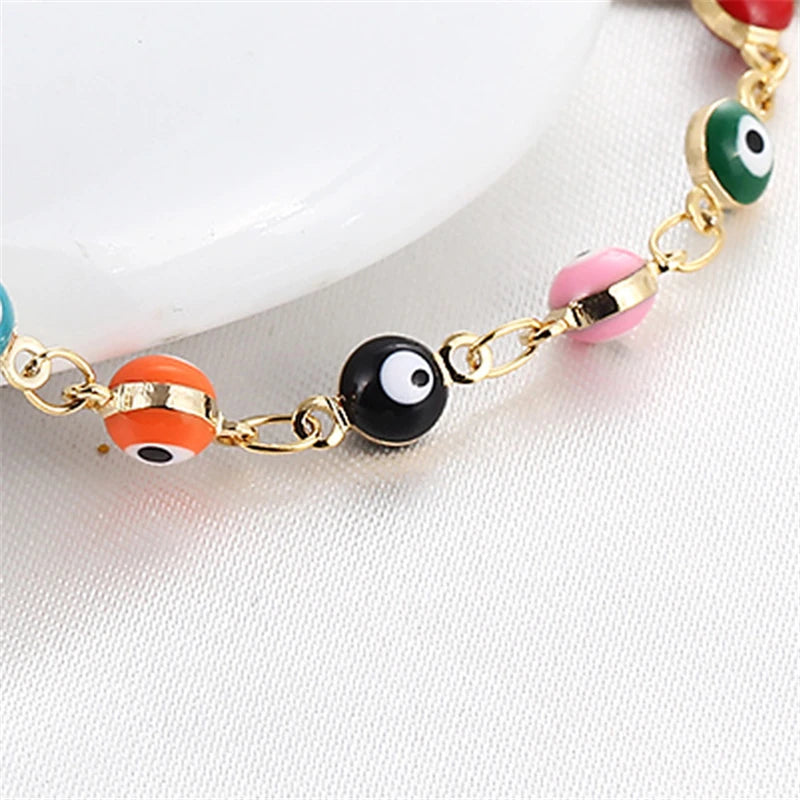 Bohemian Colorful Eyes Anklets for Women Beads Summer Ocean Beach Ankle Bracelet