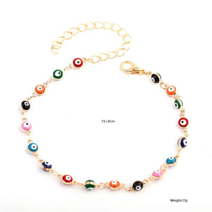 Bohemian Colorful Eyes Anklets for Women Beads Summer Ocean Beach Ankle Bracelet