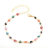 Bohemian Colorful Eyes Anklets for Women Beads Summer Ocean Beach Ankle Bracelet