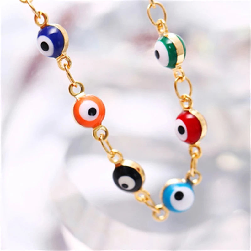 Bohemian Colorful Eyes Anklets for Women Beads Summer Ocean Beach Ankle Bracelet
