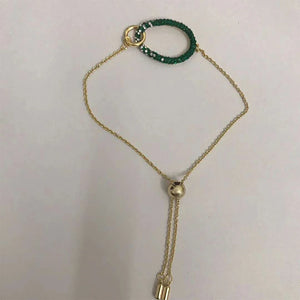 Green Crystal Bracelet Inlay Oval Decoration