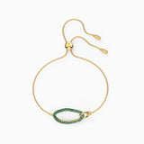 Green Crystal Bracelet Inlay Oval Decoration