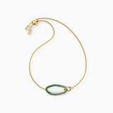 Green Crystal Bracelet Inlay Oval Decoration
