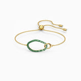 Green Crystal Bracelet Inlay Oval Decoration