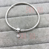 Queen Bee My Heart 925 Silver Bracelet Set Pink Daisy Flower Clip