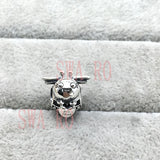 Queen Bee My Heart 925 Silver Bracelet Set Pink Daisy Flower Clip