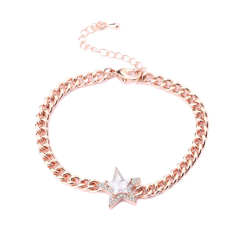 CZ Zircon Star Charm Bracelet for Women Boho Party Jewelry