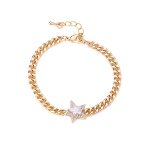 CZ Zircon Star Charm Bracelet for Women Boho Party Jewelry
