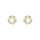 Pearl Wreath Stud Earrings Women Jewelry Lady Accessories