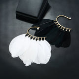 Feather Ear Hanging Earrings for Girls Women - No Piercing Ear Cuff