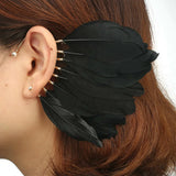 Feather Ear Hanging Earrings for Girls Women - No Piercing Ear Cuff