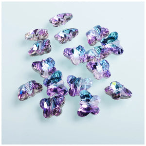 14mm Butterfly Shape Glass Rhinestone Crystal Beads DIY Earring Necklace