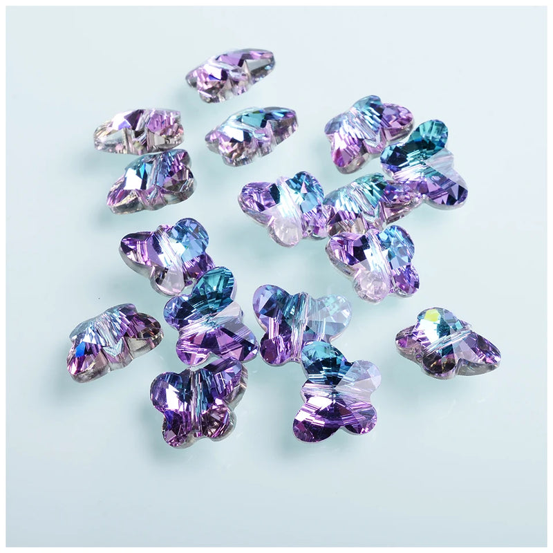14mm Butterfly Shape Glass Rhinestone Crystal Beads DIY Earring Necklace