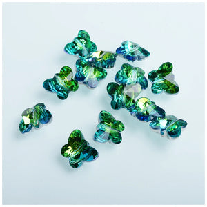 14mm Butterfly Shape Glass Rhinestone Crystal Beads DIY Earring Necklace