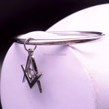 Stainless Steel Masonic Freemason Cuff Bangle Bracelet